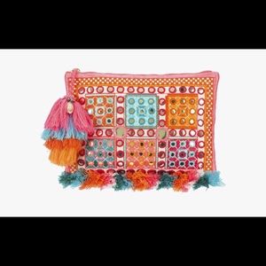 Figue mirrored Fara Zip Clutch New with tags!